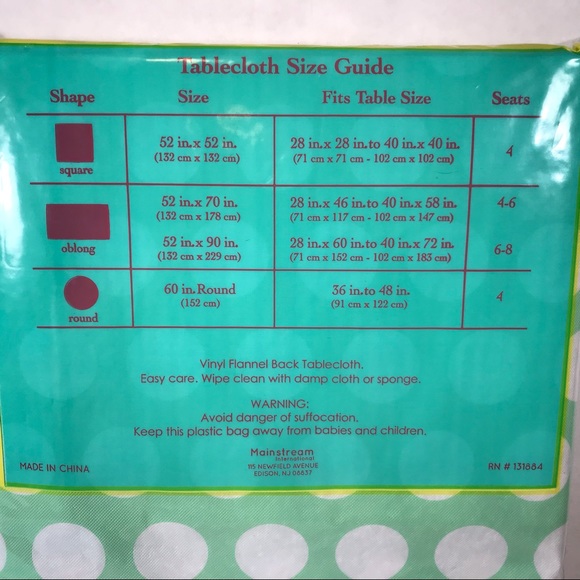 Polka Dot Vinyl Party Tablecloths Flannel Backed - Picture 6 of 9